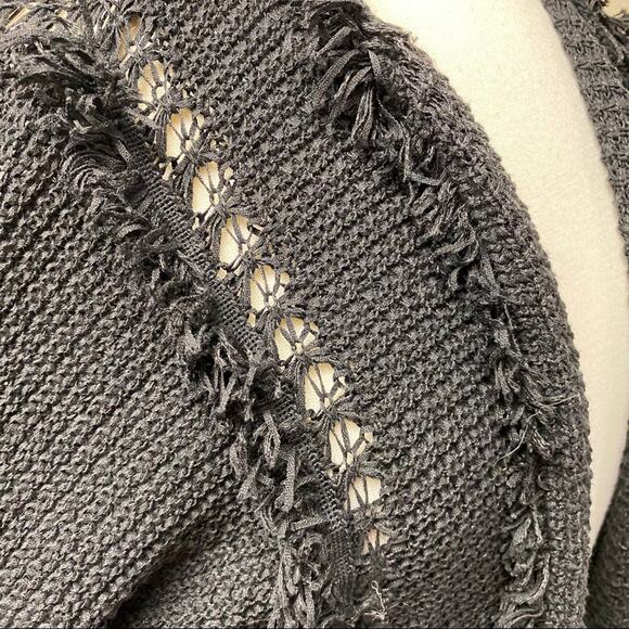 LOU & GREY Fringe Cardigan Sample Black Size M - Picture 3 of 8